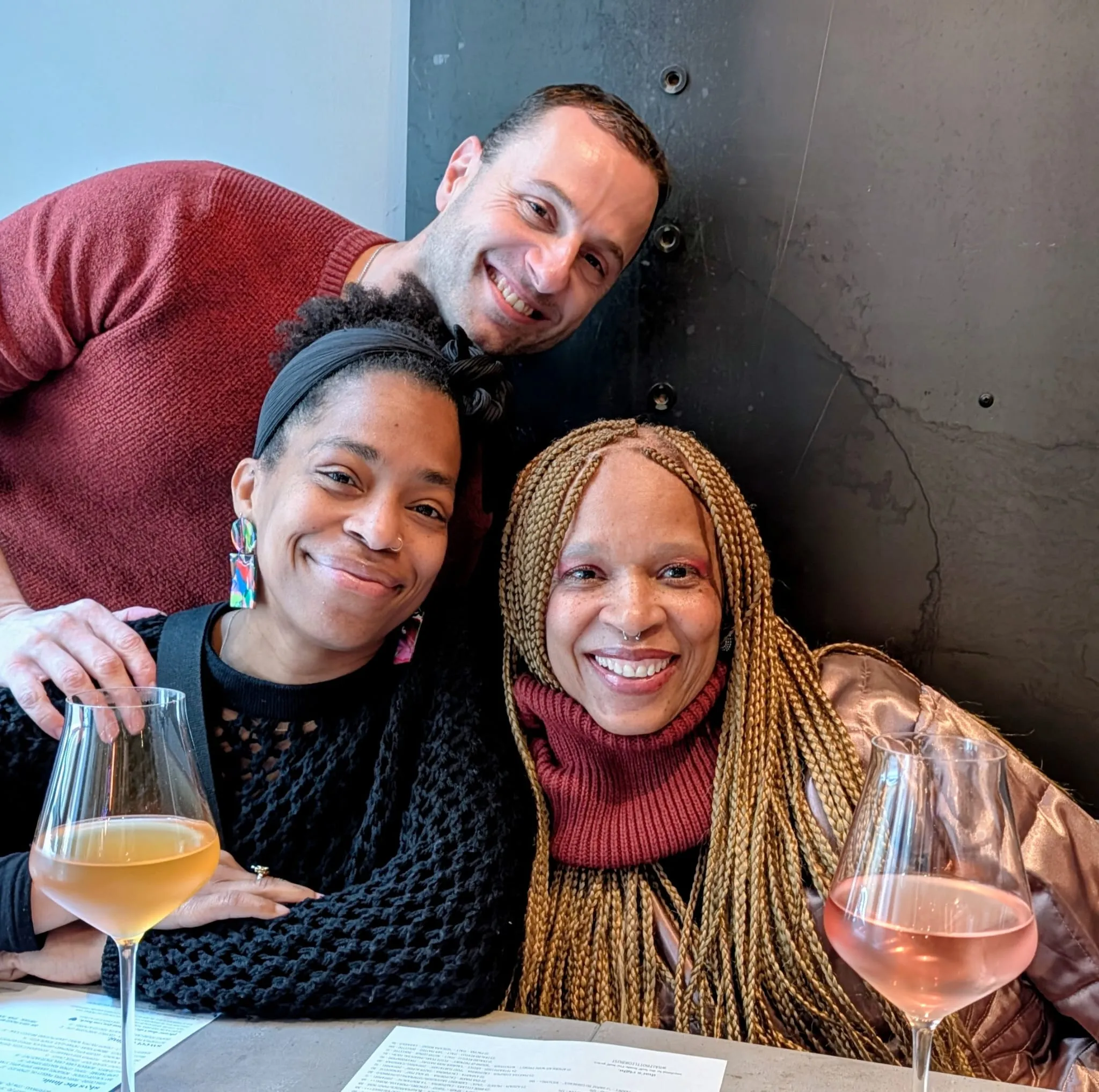 Friends around a table of wine