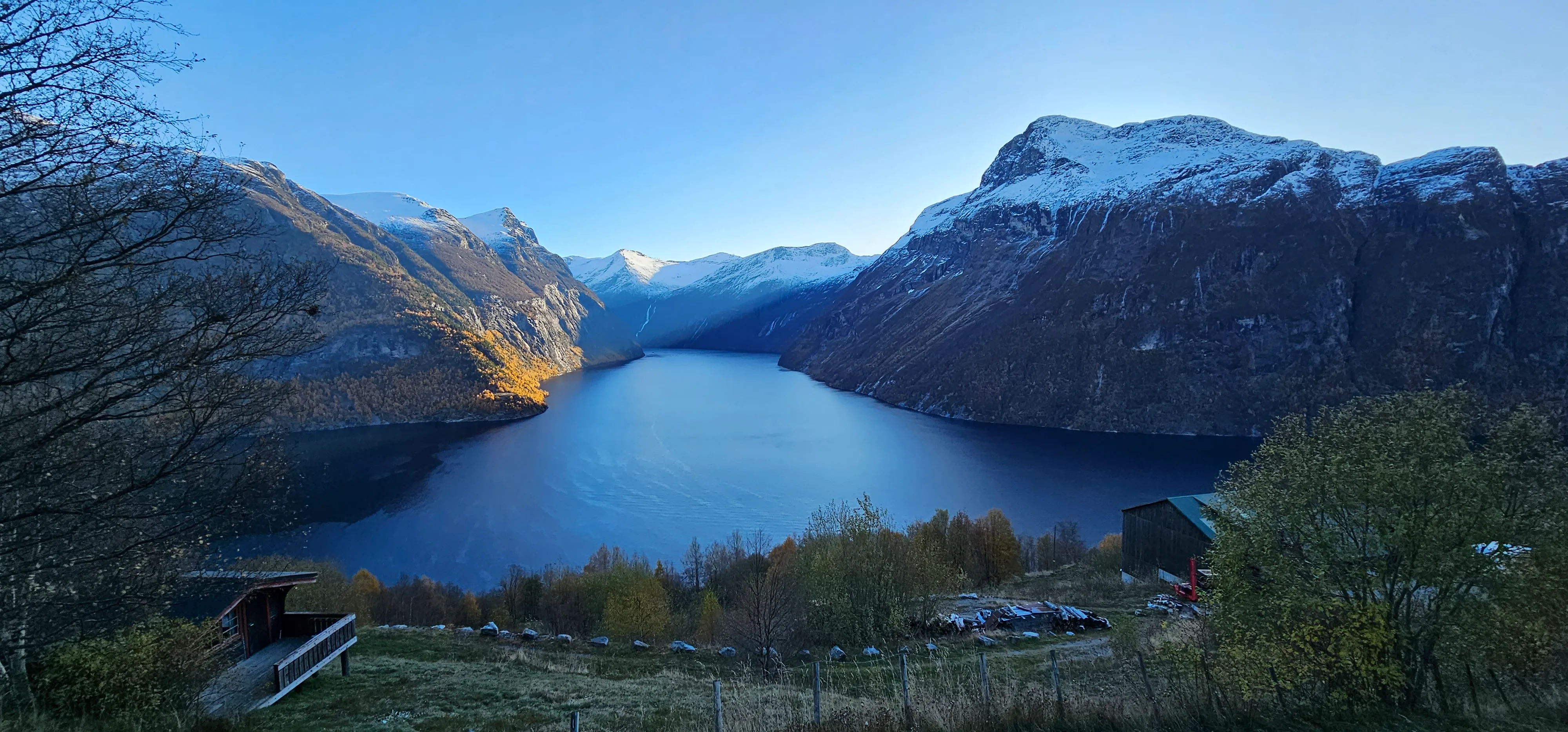 A Norwegian fjord in autumn colors