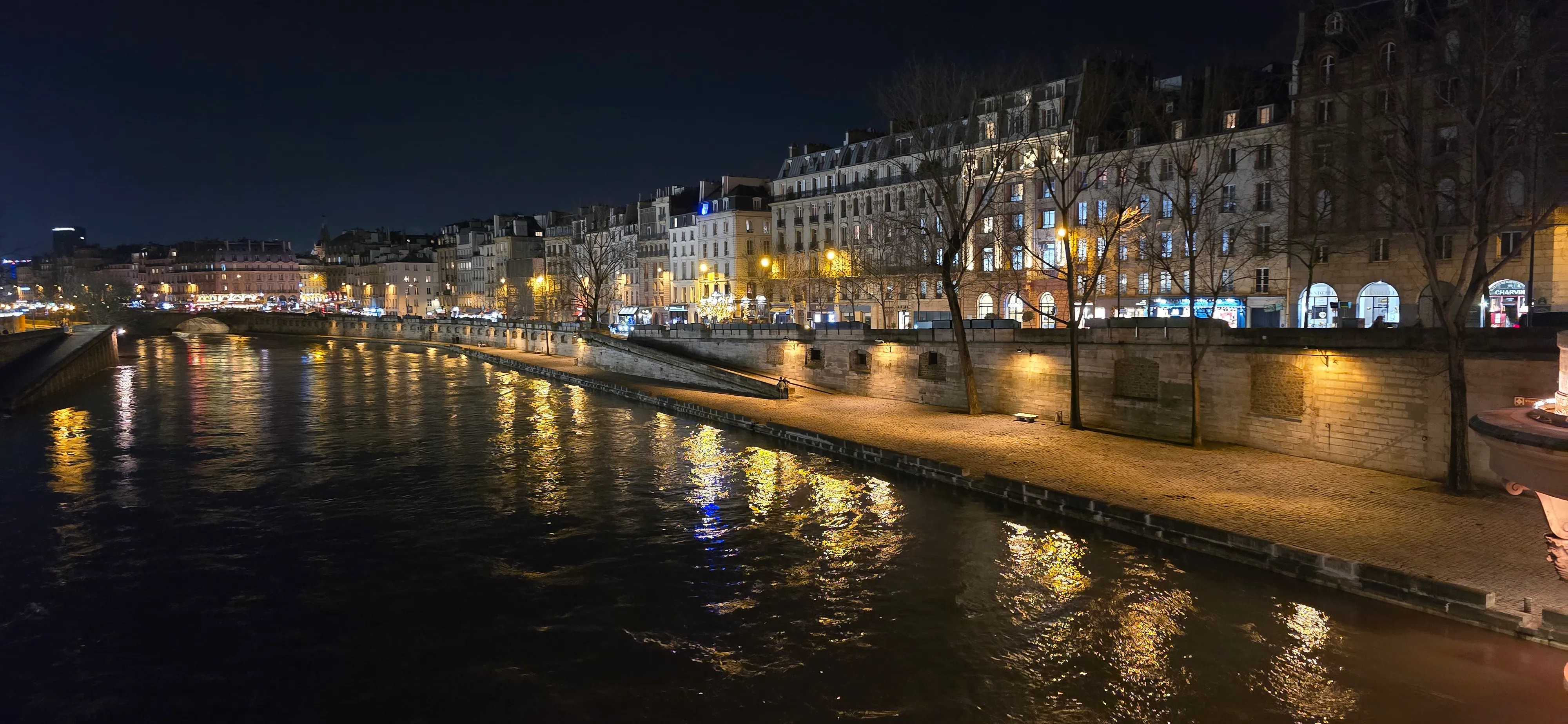 The Seine at night in Paris