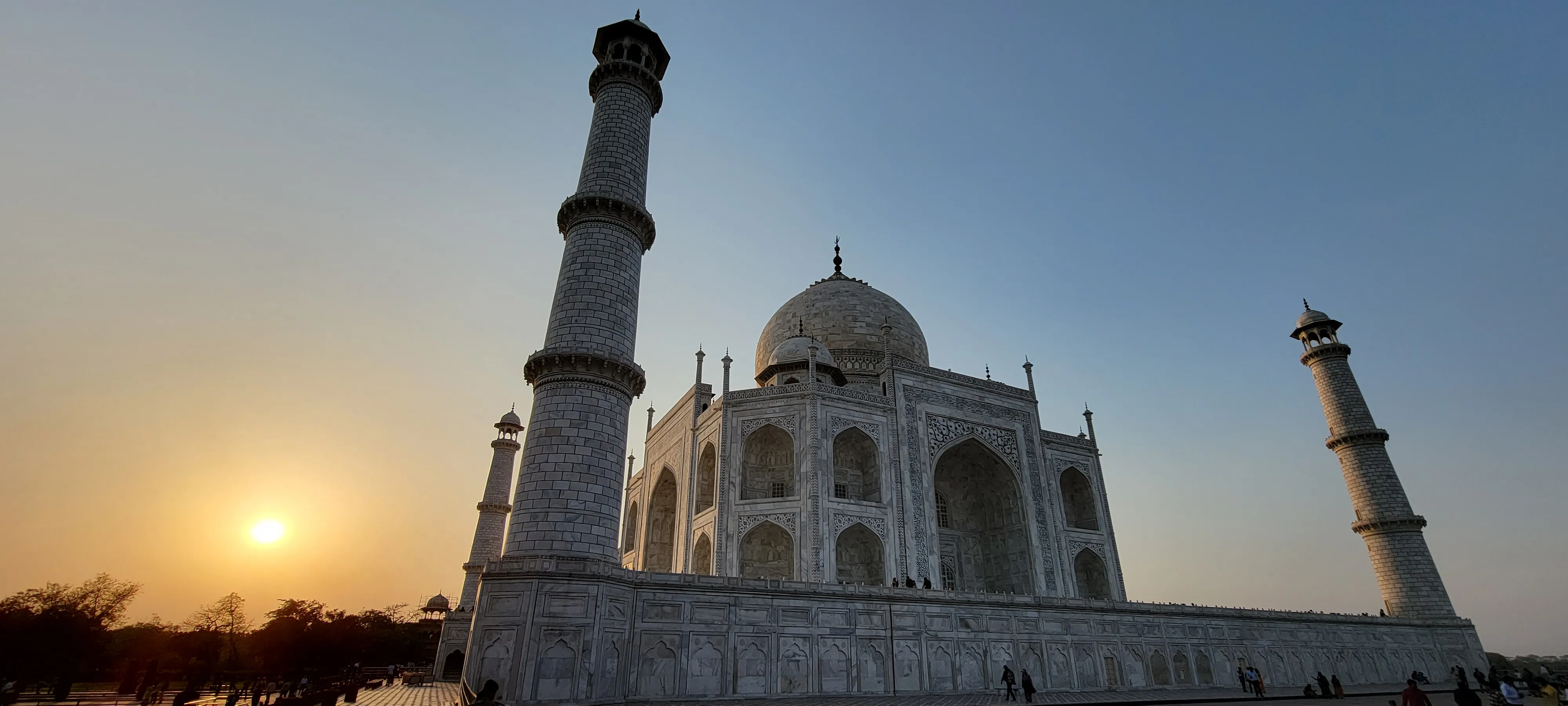 The Taj Mahal at sunset